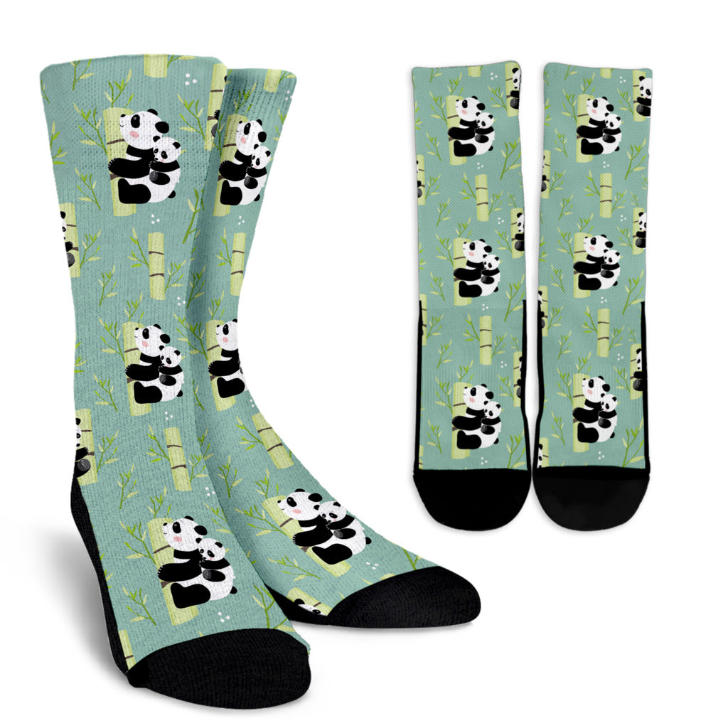 Panda Pattern Print Design A03 Crew Socks