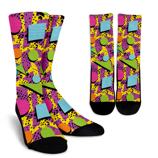 80s Pattern Print Design 1 Crew Socks