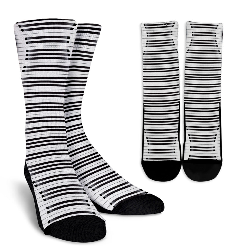 Piano Pattern Print Design 01 Crew Socks