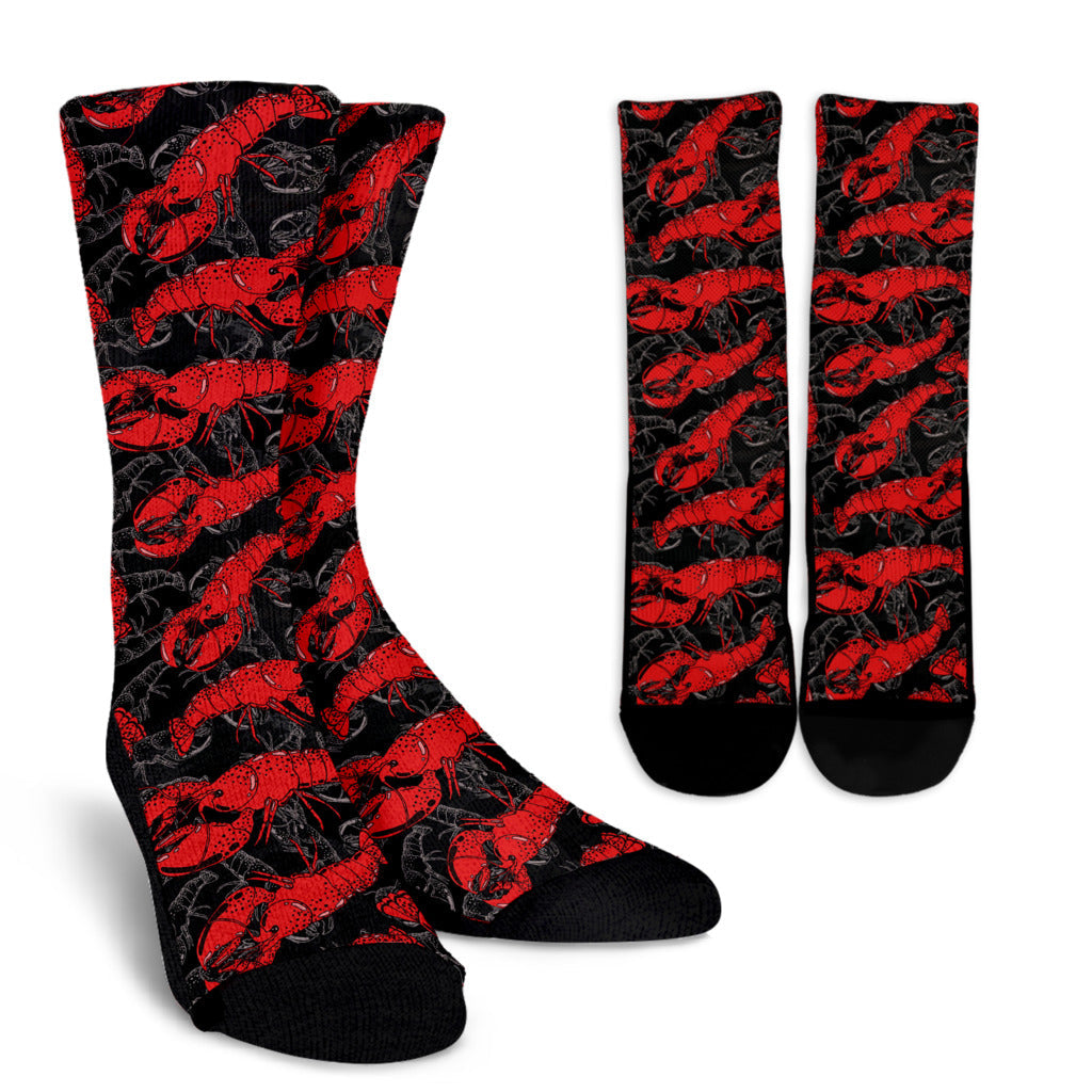 Lobster Pattern Print Design 04 Crew Socks