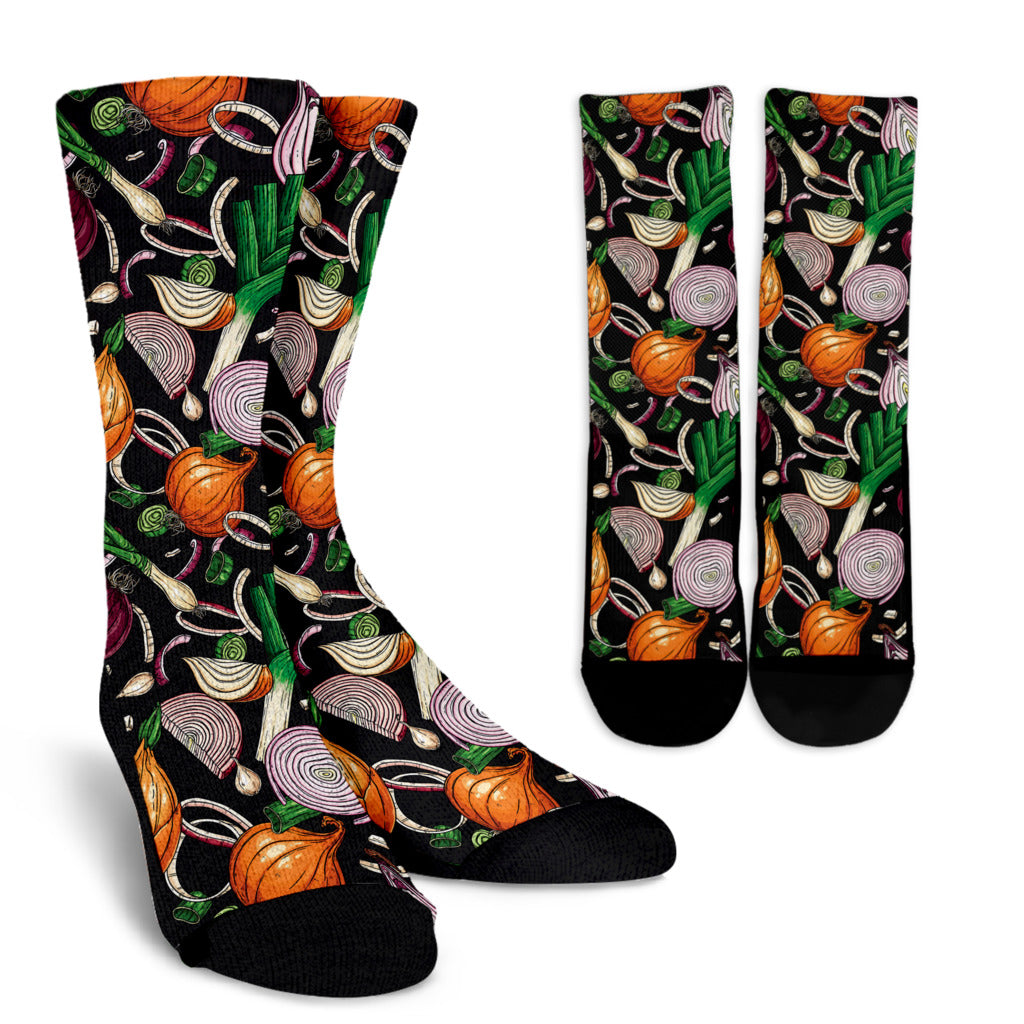 Onion Pattern Print Design A03 Crew Socks