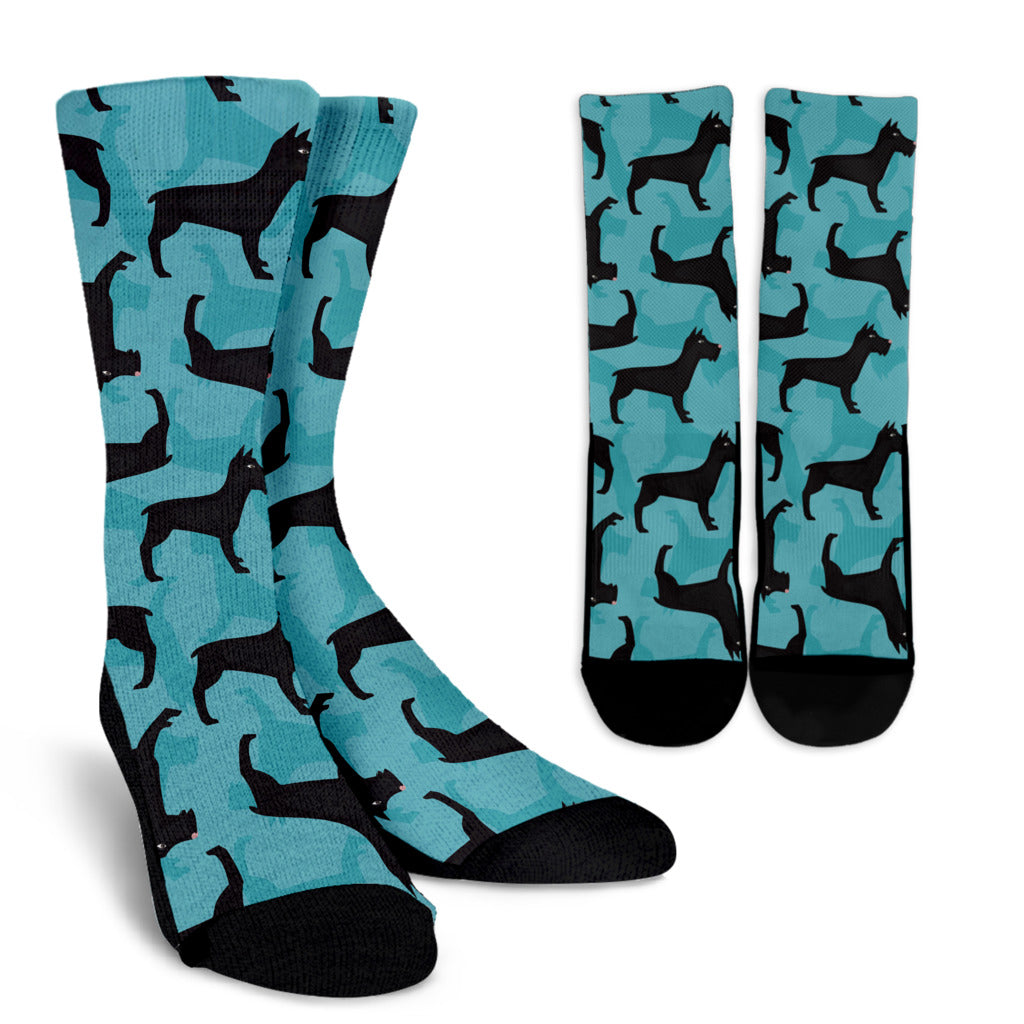 Schnauzers Pattern Print Design A01 Crew Socks