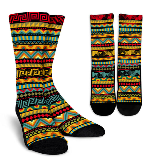 African Pattern Print Design 03 Crew Socks