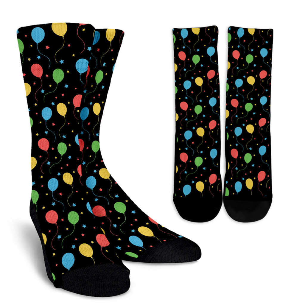 Ballon Colorful Pattern Print Design 04 Crew Socks