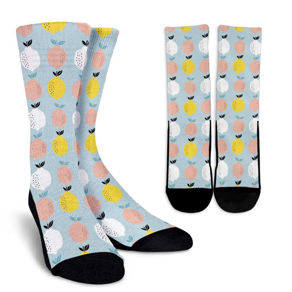 Citrus Pattern Print Design 03 Crew Socks