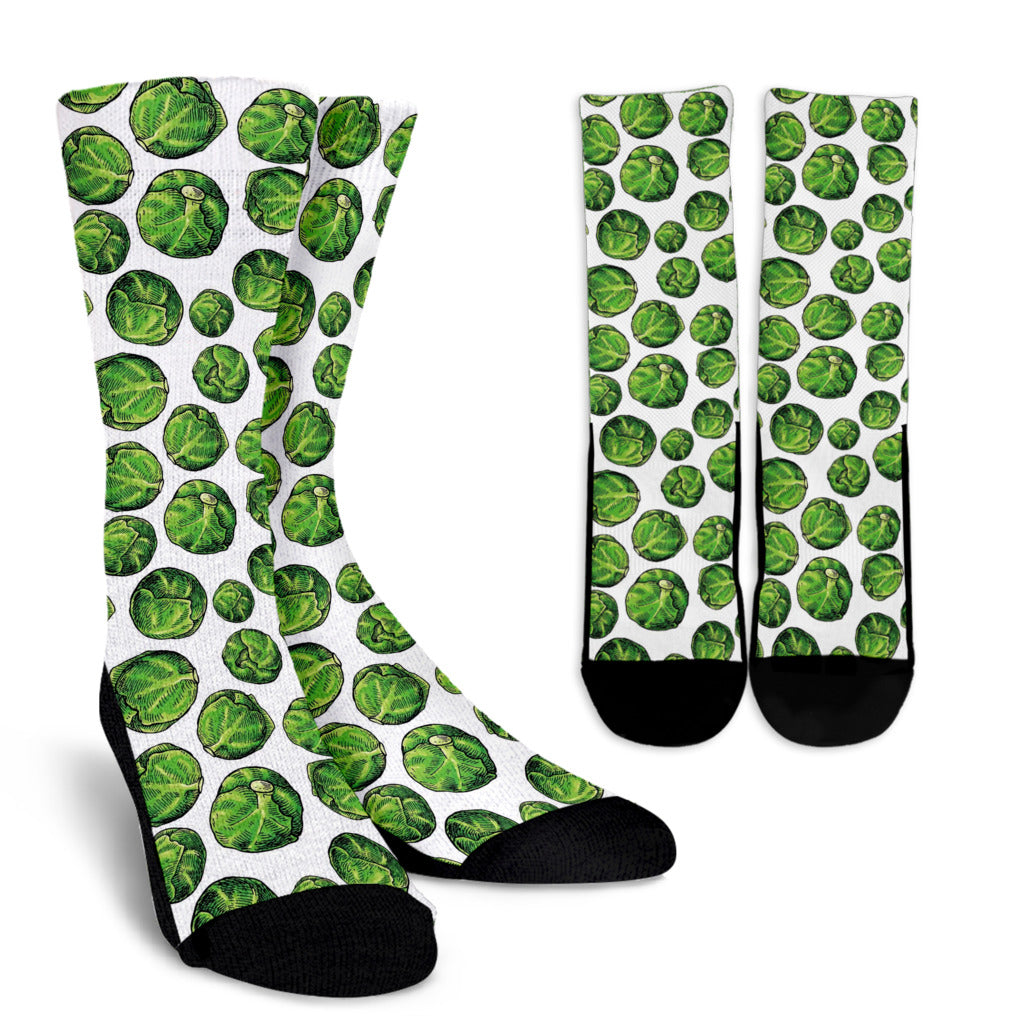 Brussels Sprouts Pattern Print Design 02 Crew Socks