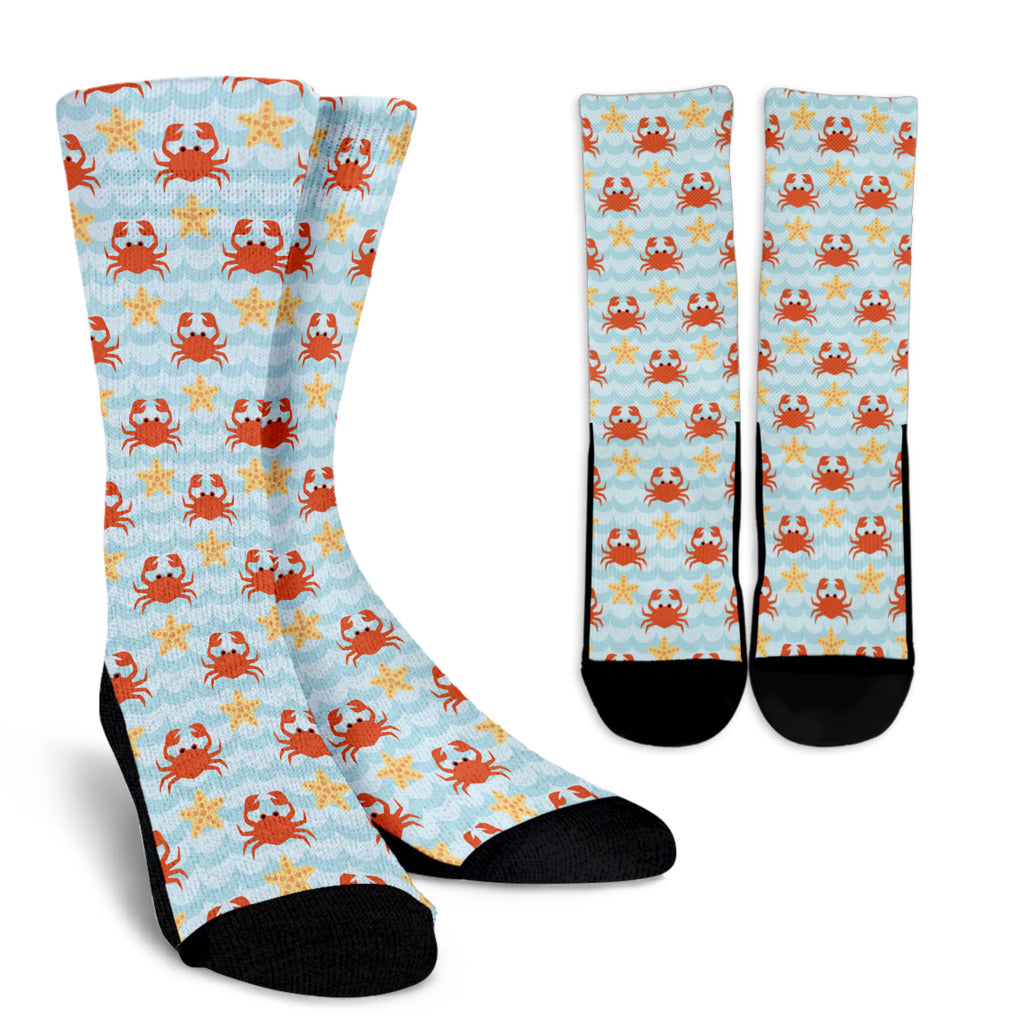 Crab Pattern Print Design 03 Crew Socks