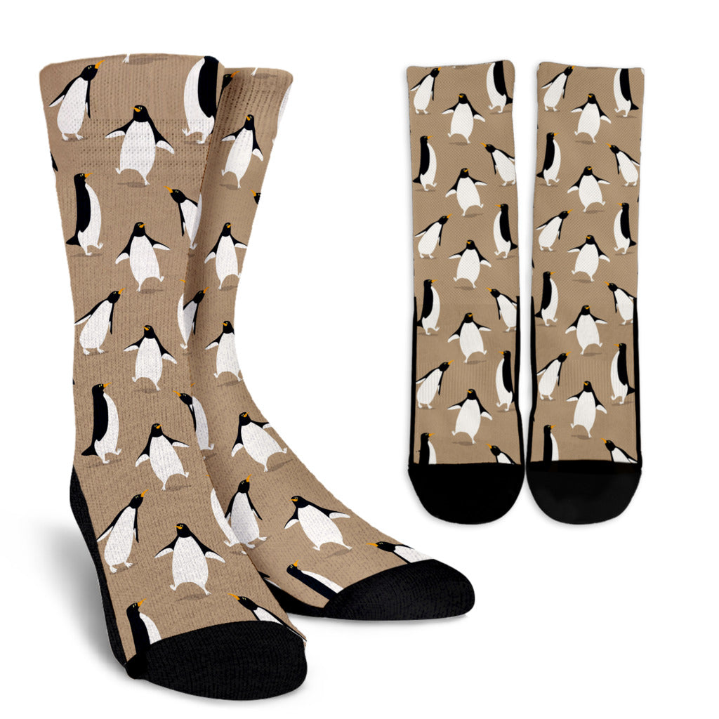 Penguin Pattern Print Design A01 Crew Socks