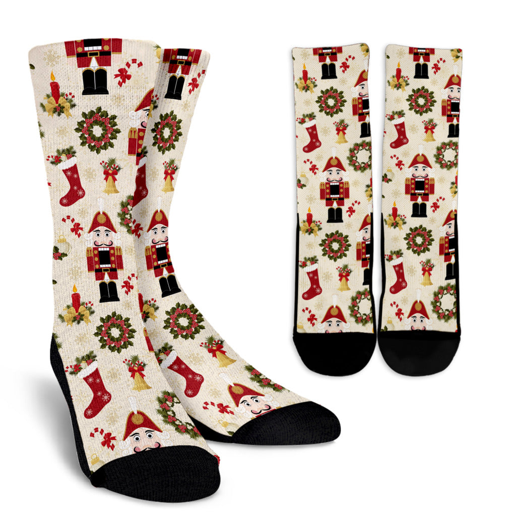 Nutcracker Pattern Print Design A01 Crew Socks