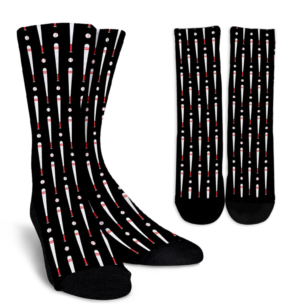Baseball Pattern Print Design 03 Crew Socks