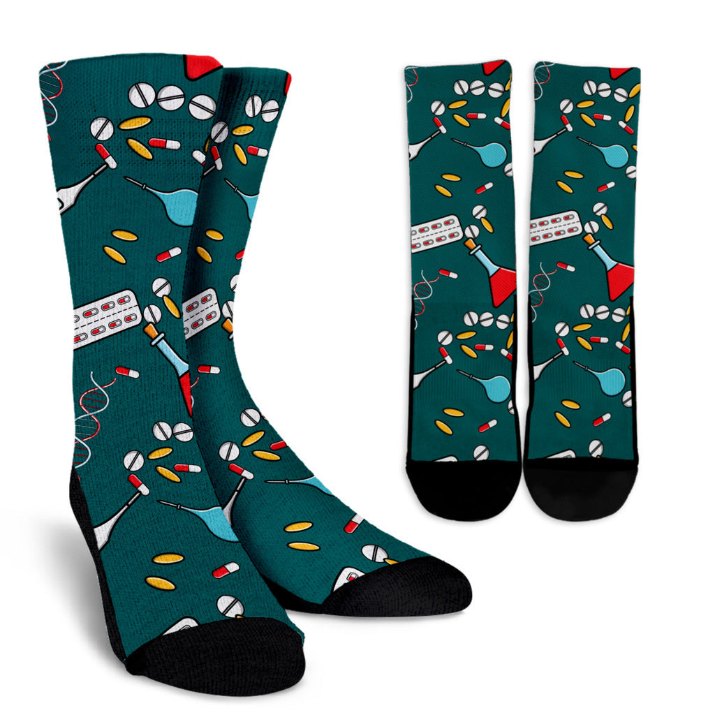 Nurse Pattern Print Design A05 Crew Socks