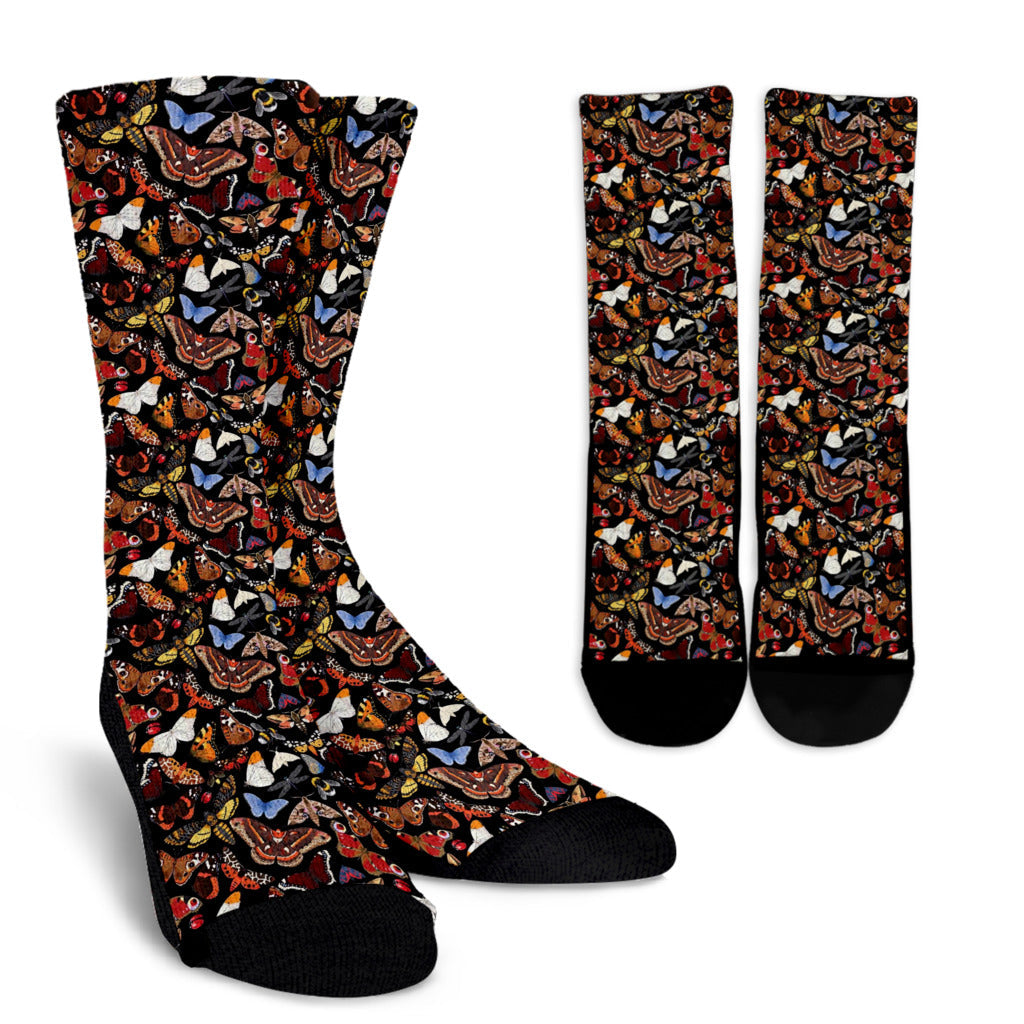 Butterfly Pattern Print Design 08 Crew Socks