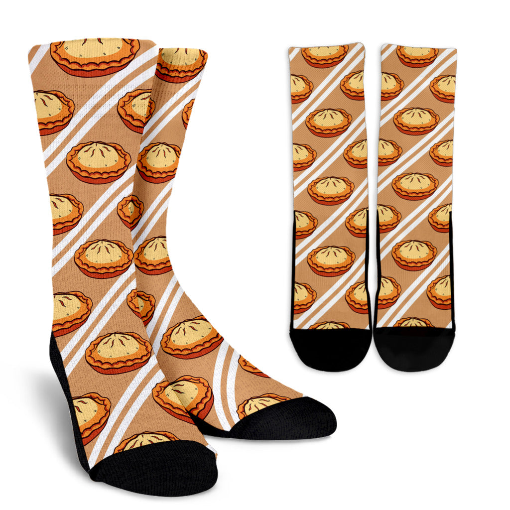 Pie Pattern Print Design A02 Crew Socks