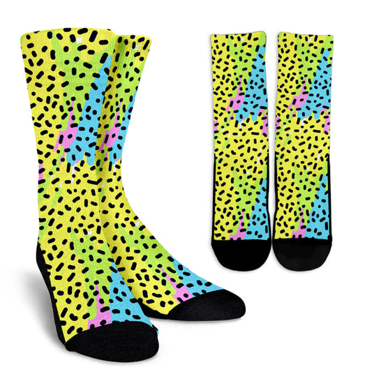 90s Pattern Print Design 2 Crew Socks