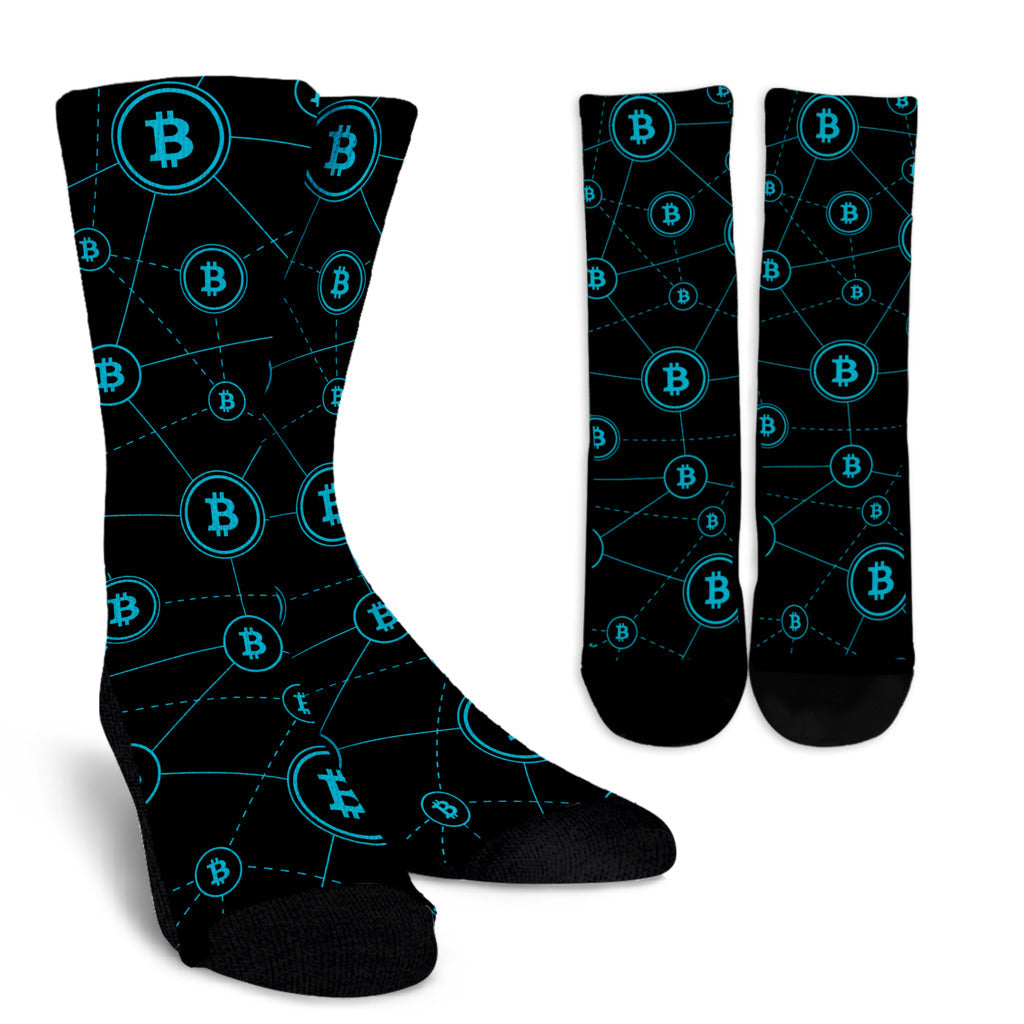 Cryptocurrency Pattern Print Design 01 Crew Socks