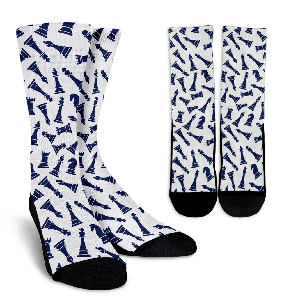 Chess Pattern Print Design 03 Crew Socks
