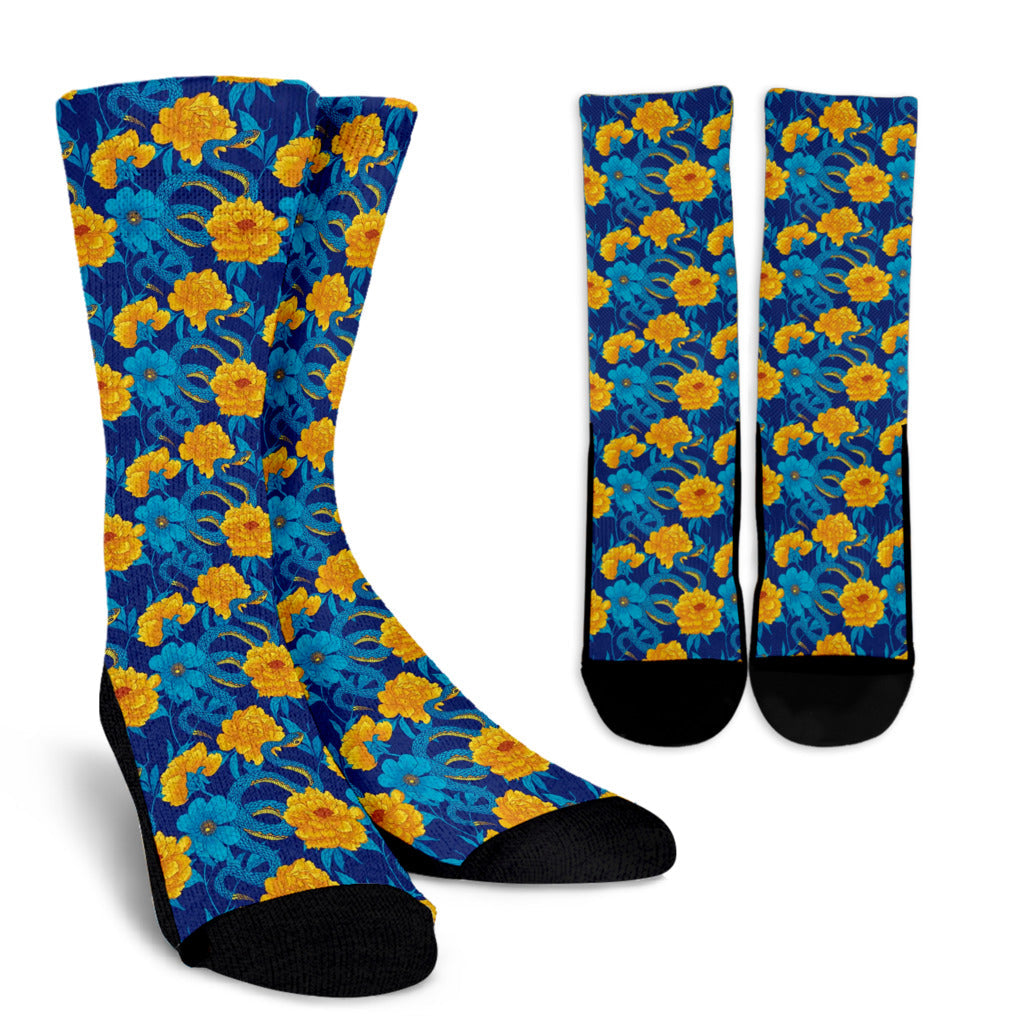 Boa Pattern Print Design 01 Crew Socks