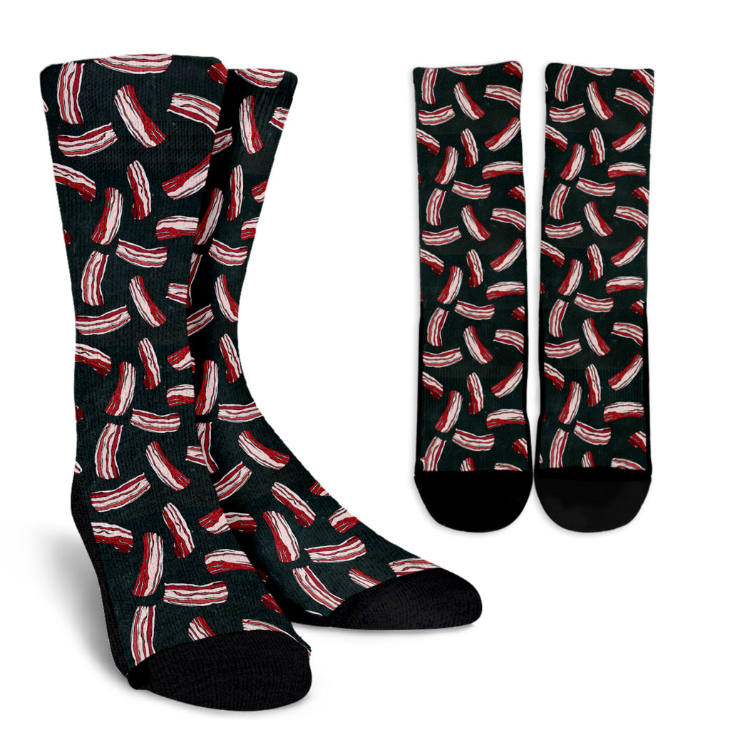 Bacon Pattern Print Design 02 Crew Socks