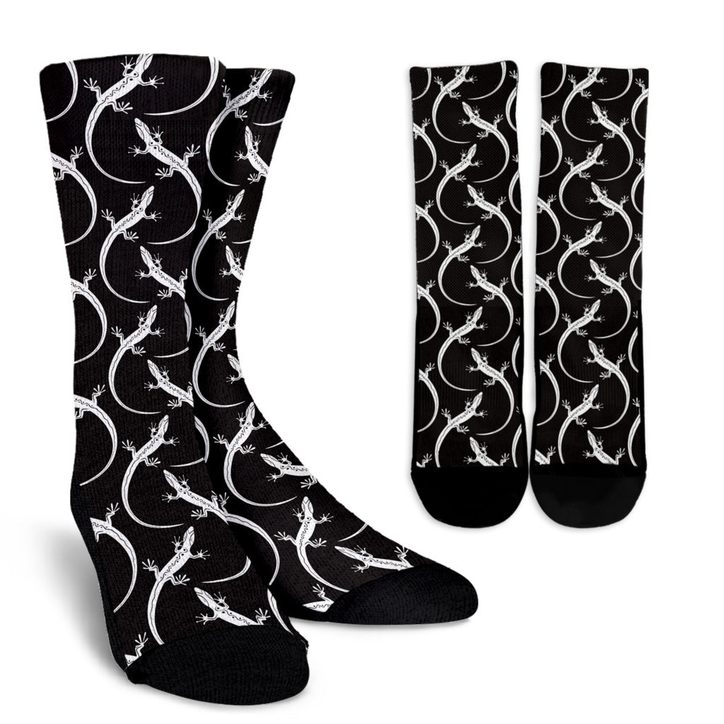 lizard Pattern Print Design 01 Crew Socks