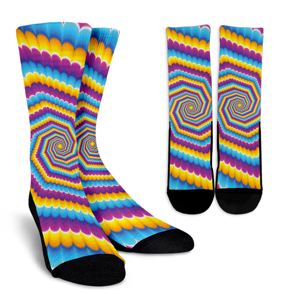 Optical illusion Pattern Print Design A04 Crew Socks