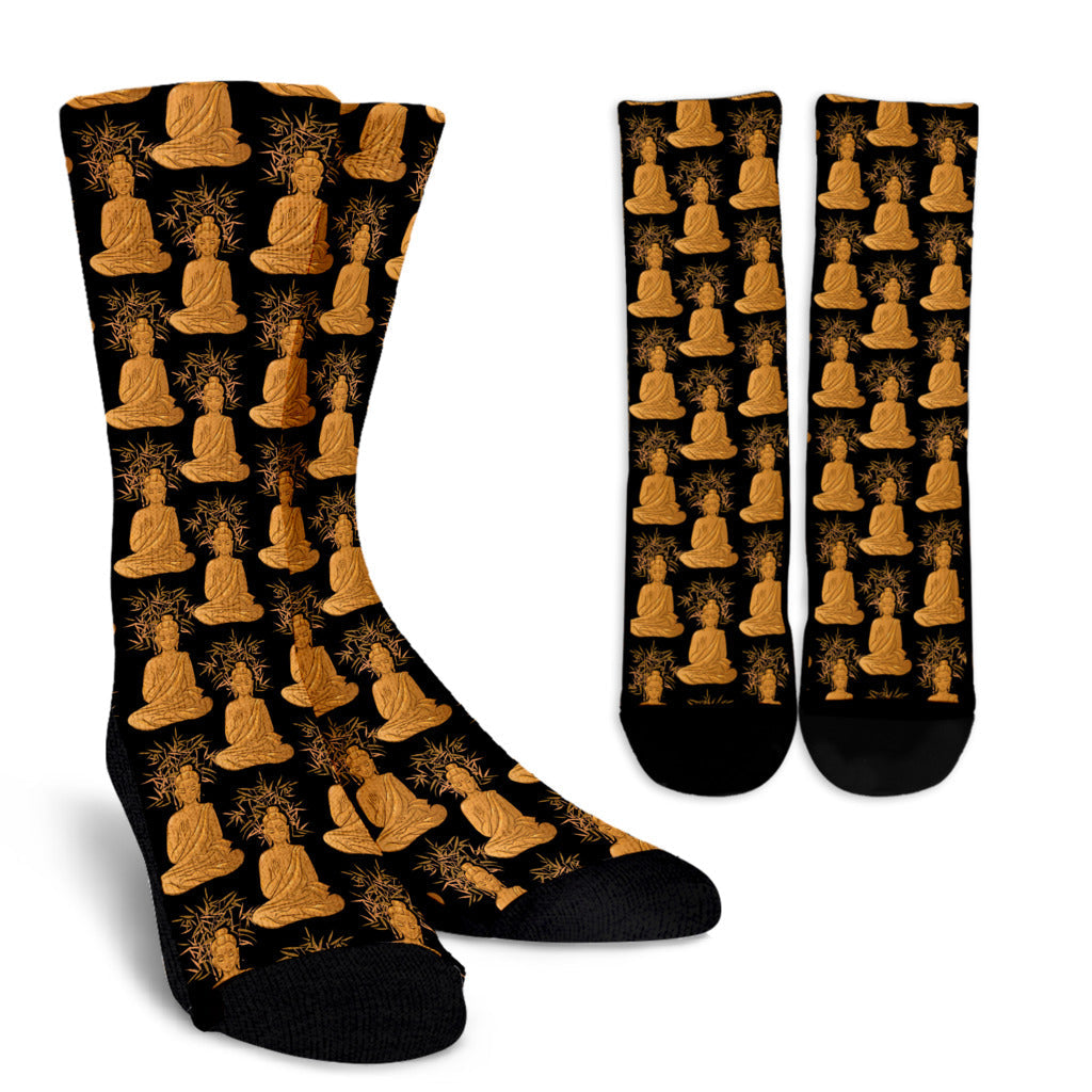 Buddha Pattern Print Design 01 Crew Socks