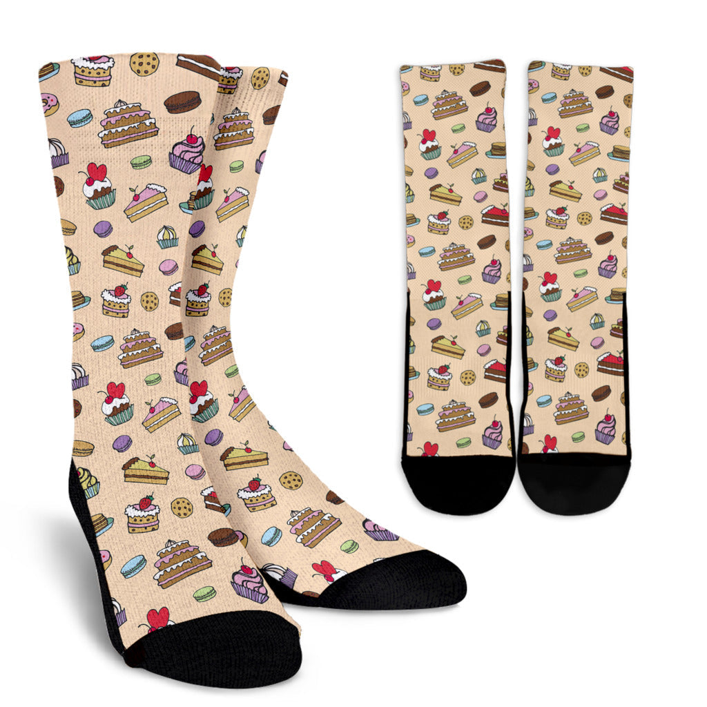 Cake Pattern Print Design 03 Crew Socks