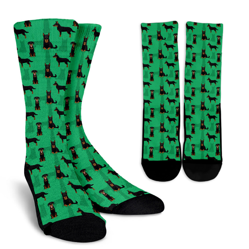 Beauceron Pattern Print Design 01 Crew Socks