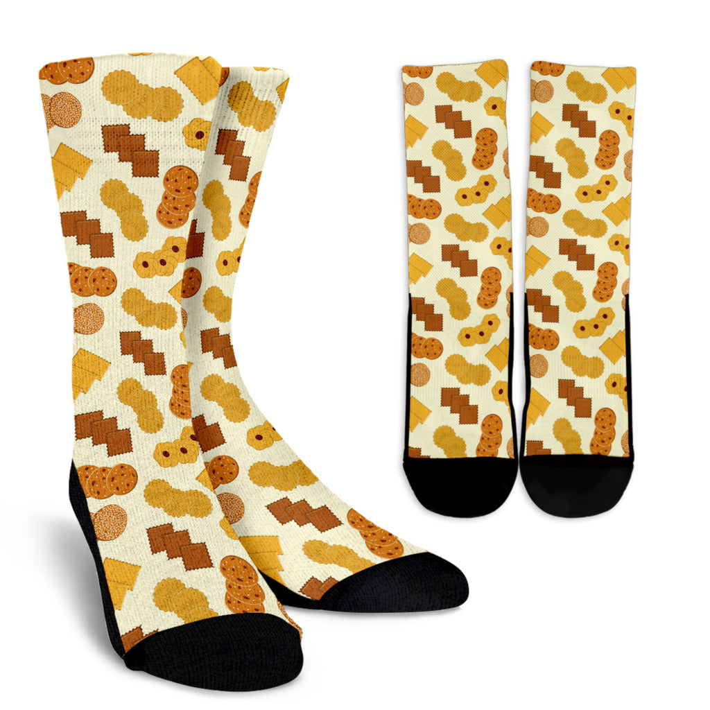 Cookie Pattern Print Design 06 Crew Socks