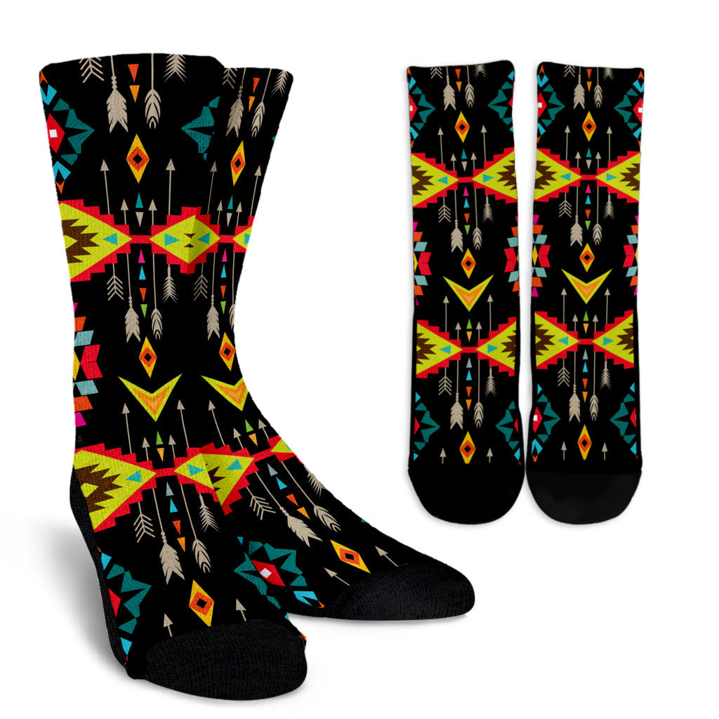 Native Pattern Print Design A05 Crew Socks