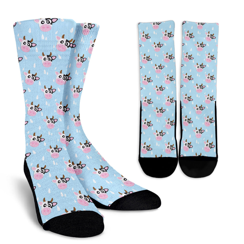 Cow Pattern Print Design 07 Crew Socks