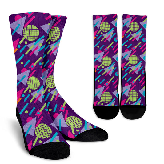 90s Pattern Print Design 4 Crew Socks
