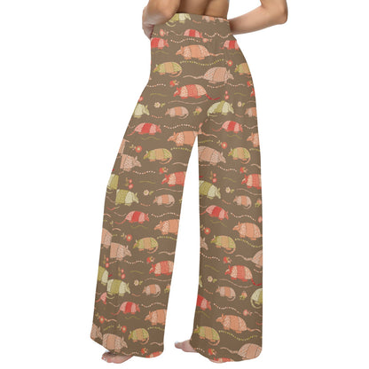 Armadillo Pattern Print Design 04 Women's Wide Leg Lounge Pants