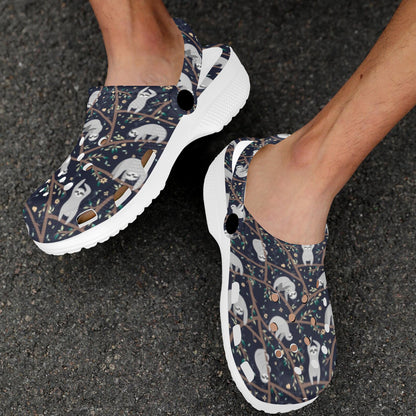 Sloth Happy Design Themed Print Unisex Clogs Shoes