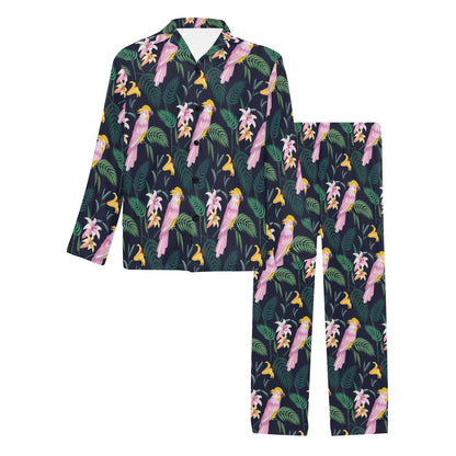 Cockatoo Pattern Print Design 03 Men's Long Pajama Set
