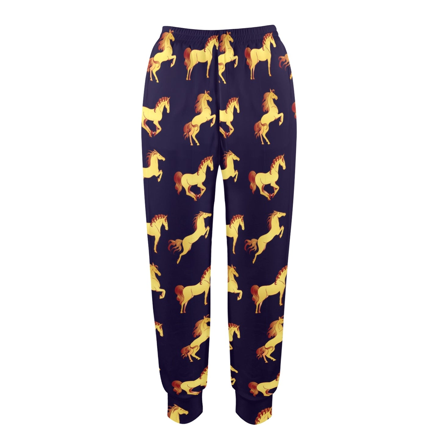 Gold Horse Pattern Women's Casual Track Pants