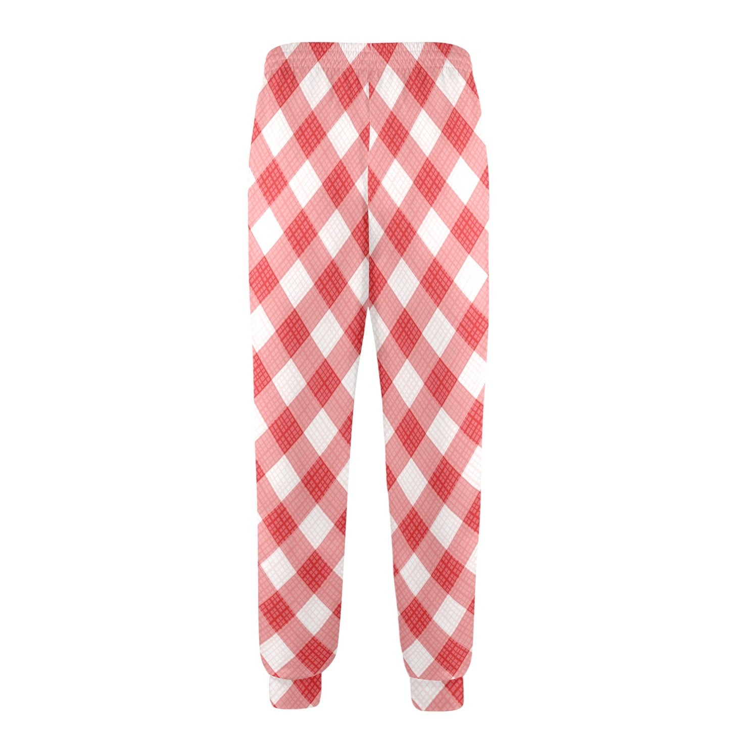Gingham Red Pattern Print Design 01 Men's Casual Track Pants