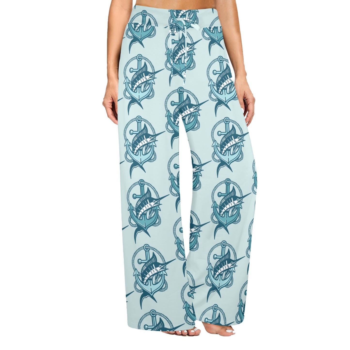 Swordfish Pattern Print Design 03 Women's Wide Leg Lounge Pants