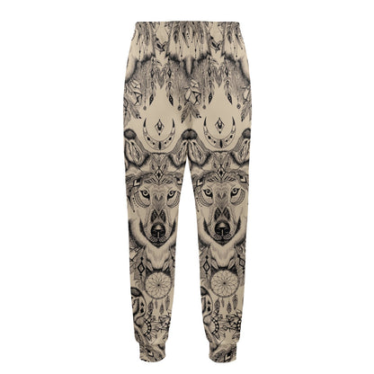 Indian Boho Wolf Men's Casual Track Pants