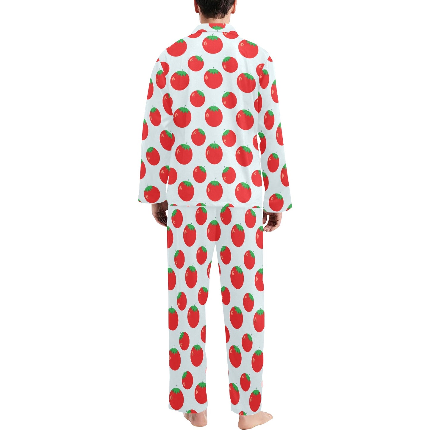 Tomato Print Design LKS307 Men's Long Pajama Set