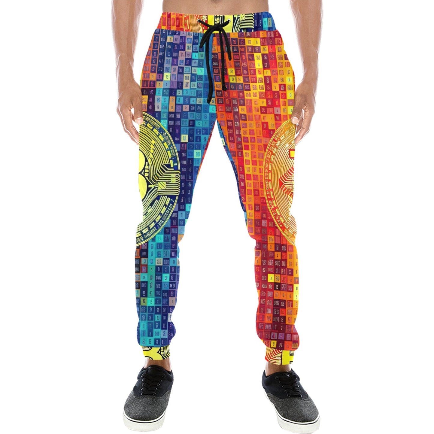 Bitcoin Blockchain Print Pattern Design BTC5 Men's Sweatpants