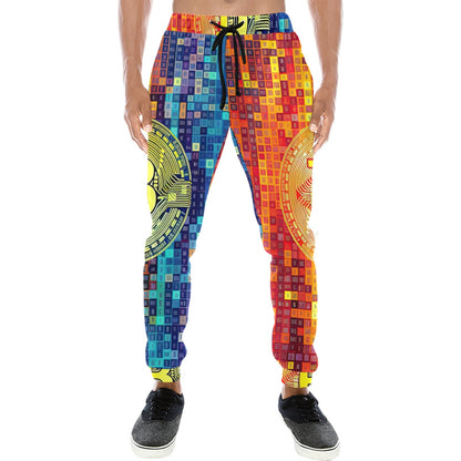 Bitcoin Blockchain Print Pattern Design BTC5 Men's Sweatpants