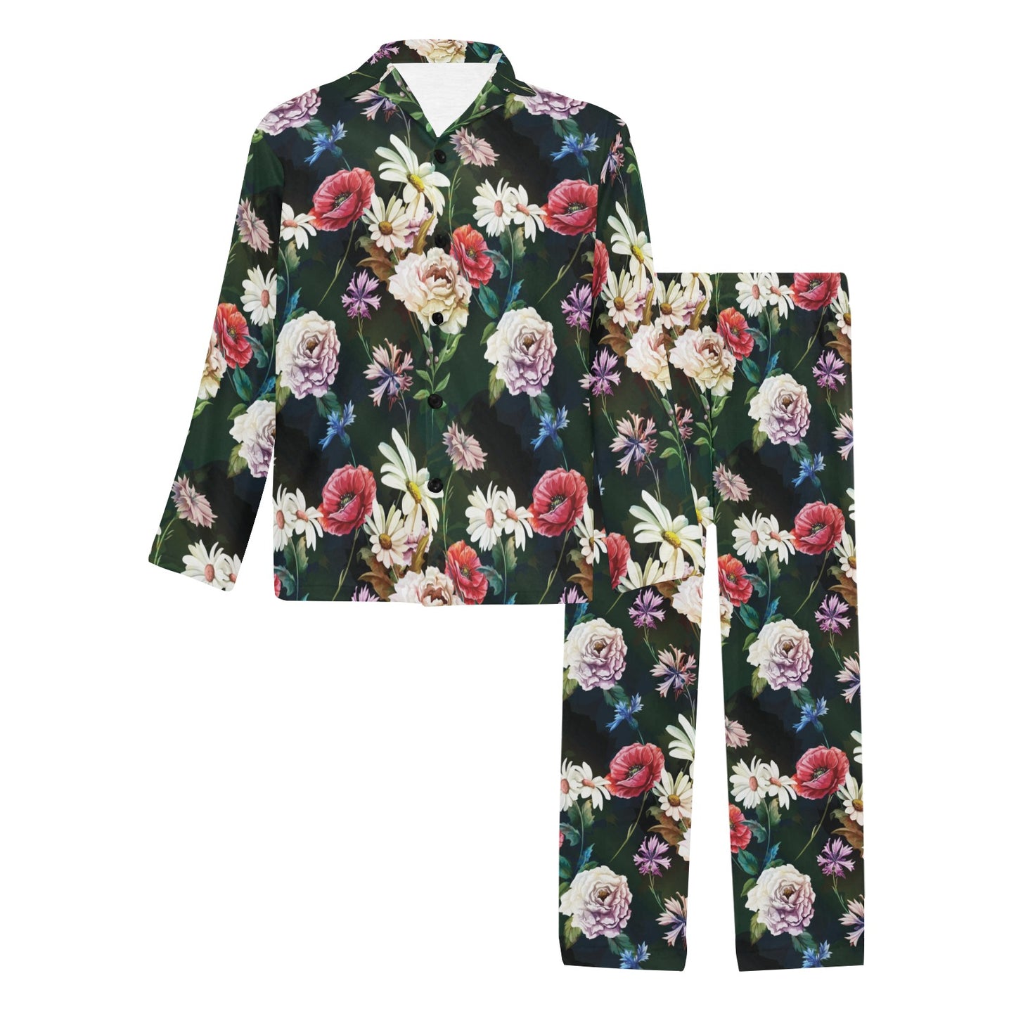 Summer Floral Print Design LKS303 Men's Long Pajama Set