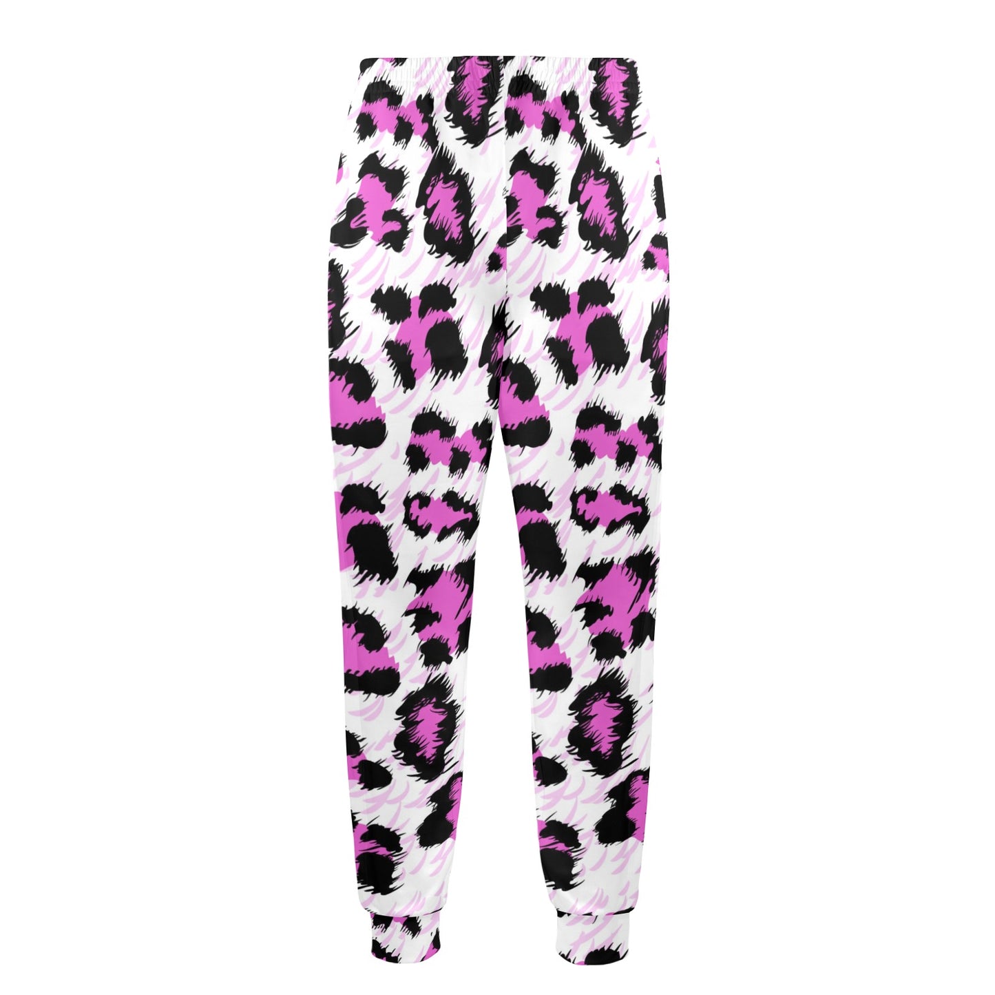 Leopard Pink Skin Print Men's Casual Track Pants