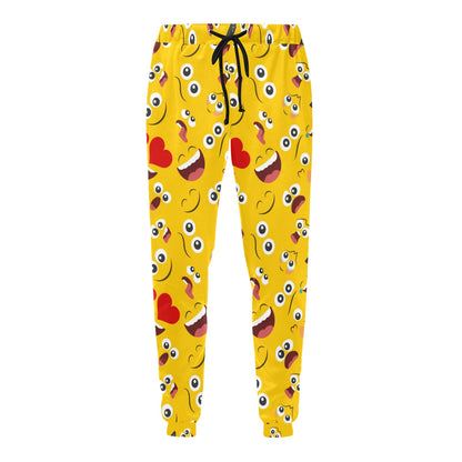 Emoji Face Print Pattern Men's Sweatpants