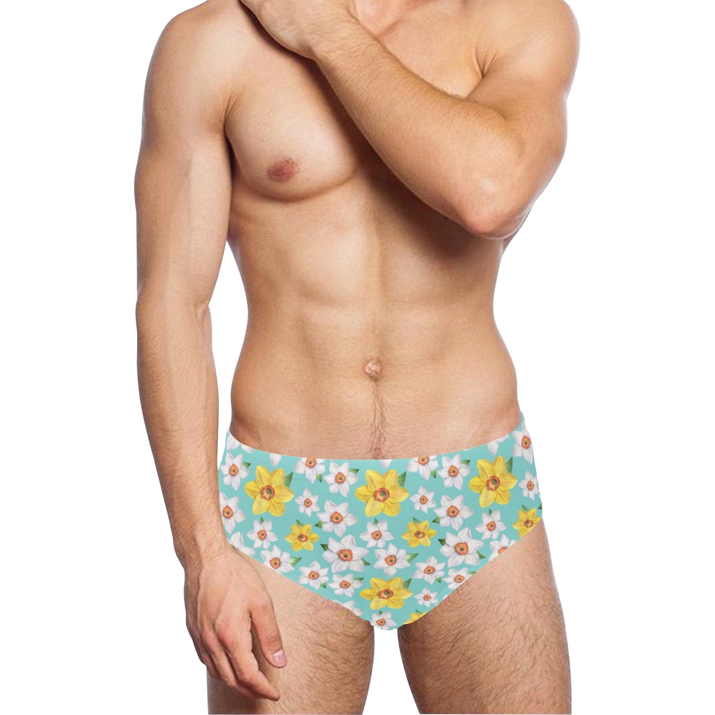 Daffodils Pattern Print Design 02 Men's Swimming Briefs