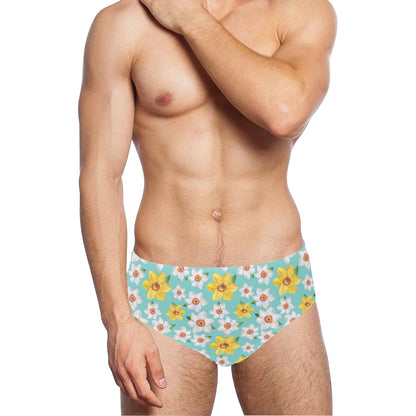 Daffodils Pattern Print Design 02 Men's Swimming Briefs