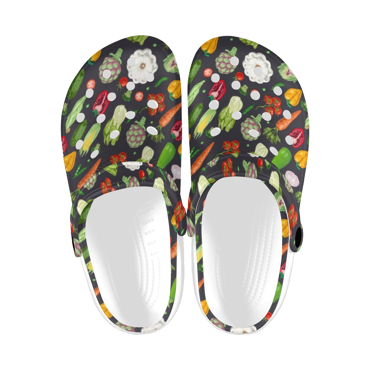 Vegan Pattern Themed Design Print Unisex Clogs Shoes