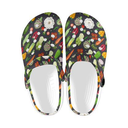 Vegan Pattern Themed Design Print Unisex Clogs Shoes