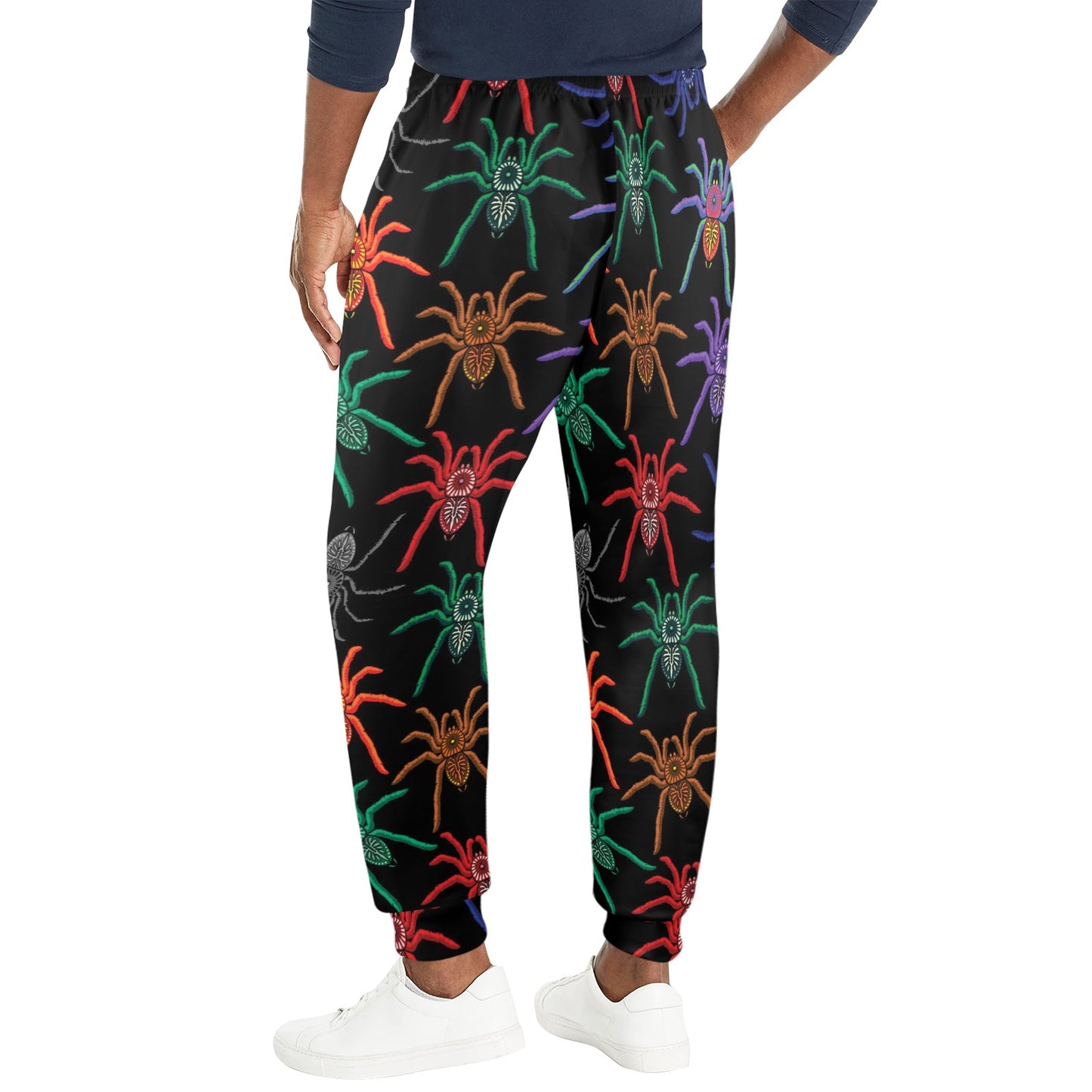 Tarantula Neon Color Pattern Print Design 03 Men's Casual Track Pants