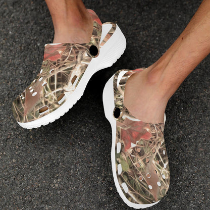Camouflage Realistic Tree Authumn Print Unisex Clogs Shoes